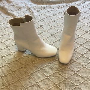 White Faux Leather Boots